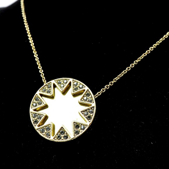 House of Harlow 1960 Jewelry - House of Harlow Rhinestone Starburst Necklace Gold Tone Celestial Coachella
